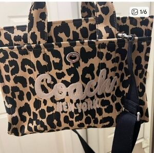 Coach Women's Leopard Print Canvas Tote